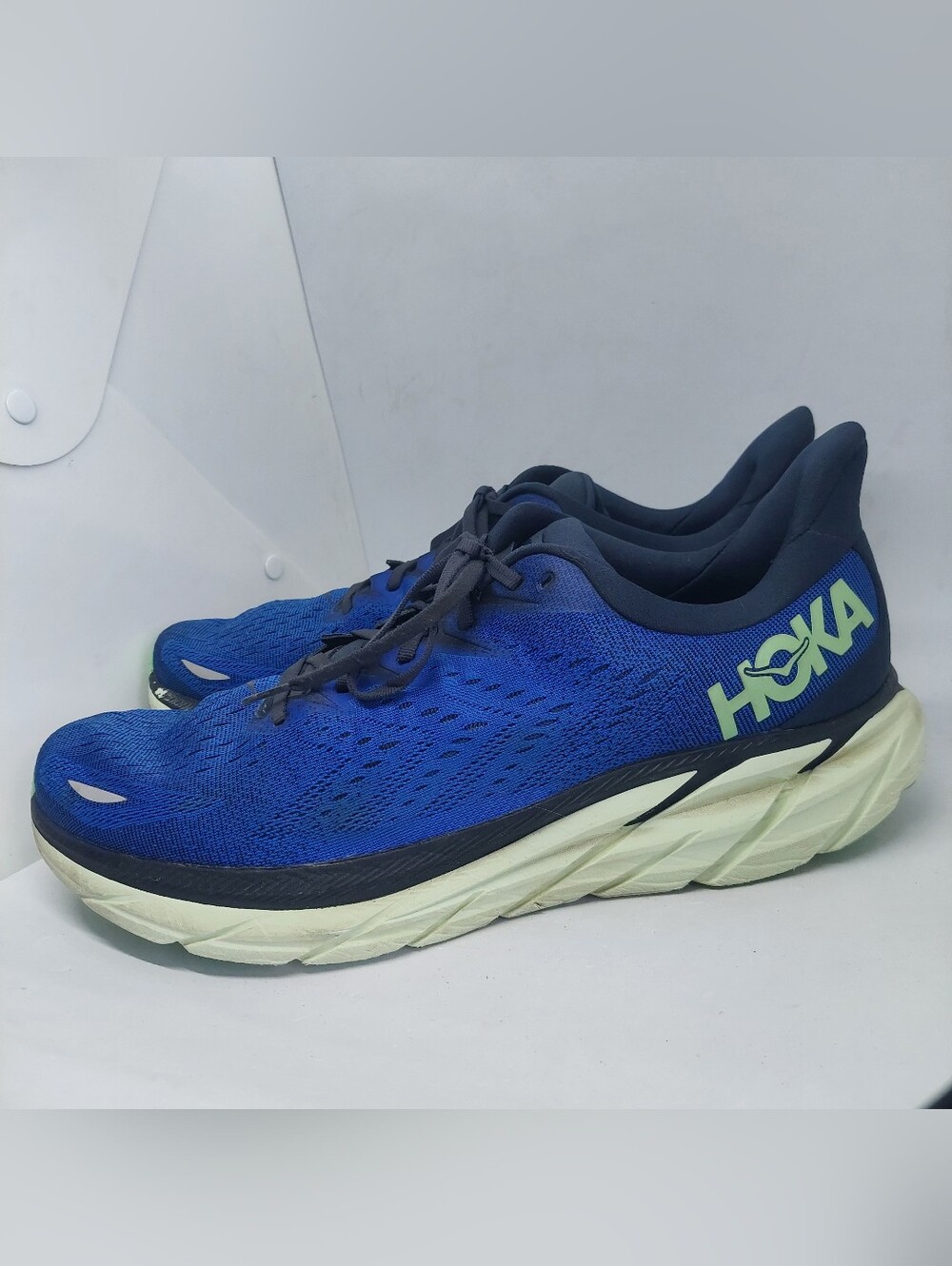 Hoka One One Clifton 8 Sneakers Blue Running Sport Athletic Shoes Mens Size 15 D
